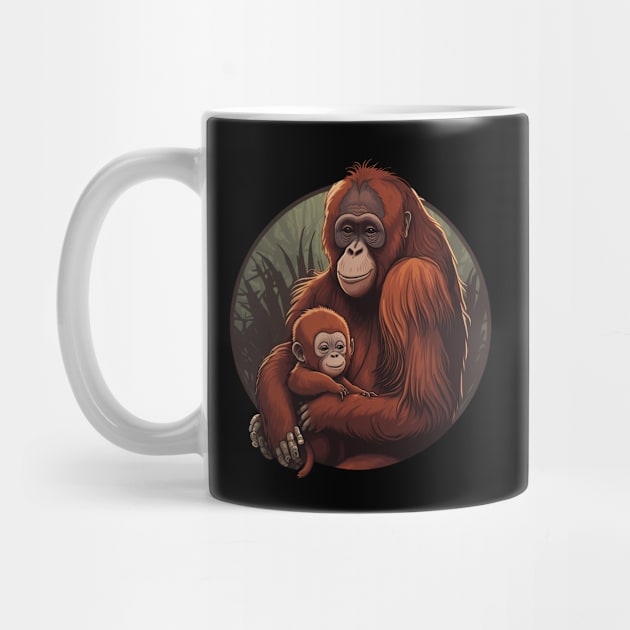 Orangutan Mum and Baby by Bondoboxy